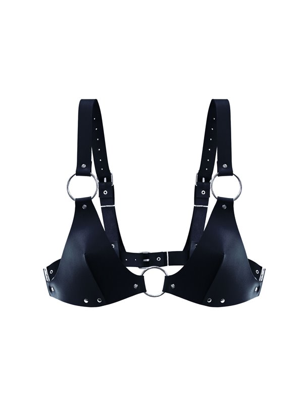 Ліф з натуральної шкіри Feral Feelings - Bikini Top Black