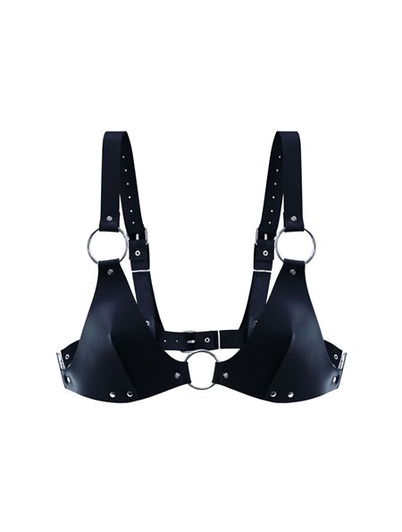 Ліф з натуральної шкіри Feral Feelings - Bikini Top Black