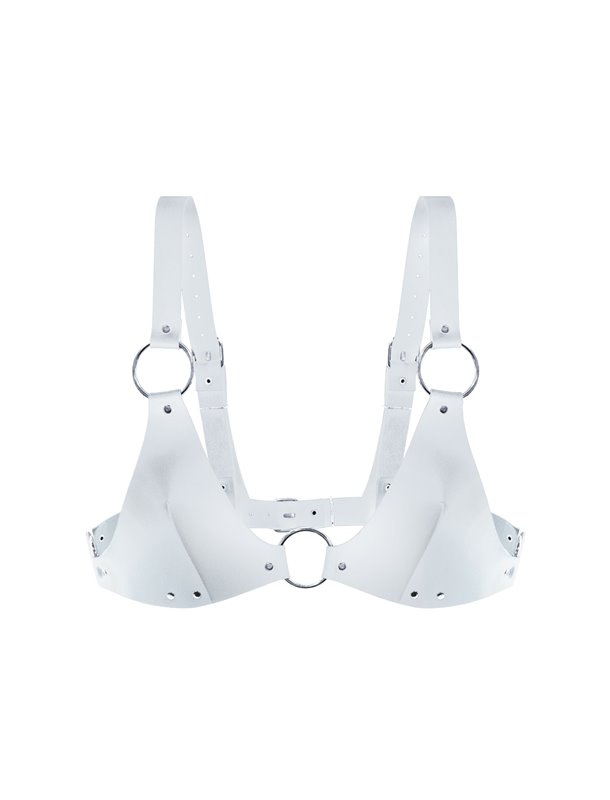 Ліф з натуральної шкіри Feral Feelings - Bikini Top White