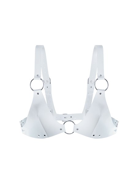 Ліф з натуральної шкіри Feral Feelings - Bikini Top White