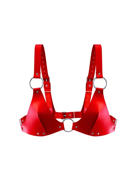 Ліф з натуральної шкіри Feral Feelings - Bikini Top Red