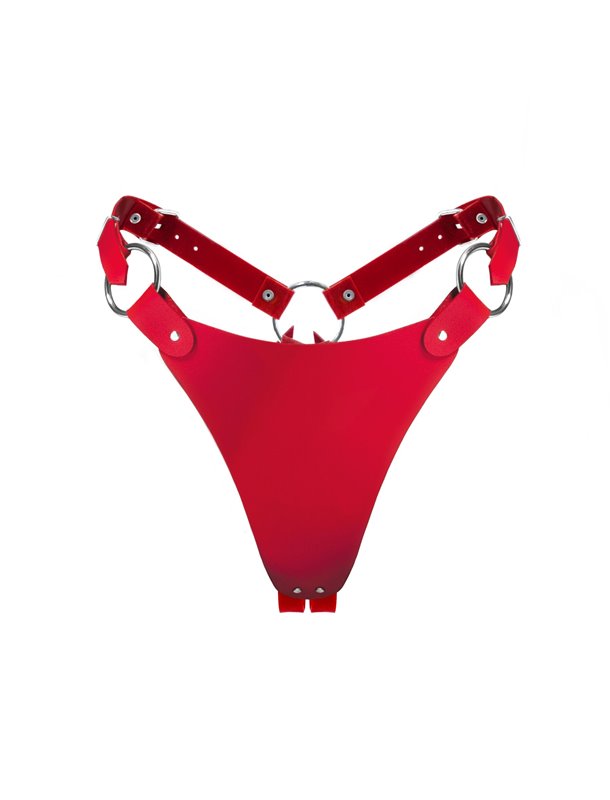 Трусики з натуральної шкіри Feral Feelings - String Bikini Red SO9425 Feral Feelings (Україна) фото - Luxbikini