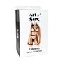 Сексуальний набір гартери та портупея Art of Sex -Geneva прикрашені кільцями, Натуральна шкіра,L-2XL