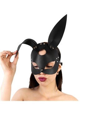 Шкіряна маска Зайчика Art of Sex - Bunny mask, колір Чорний