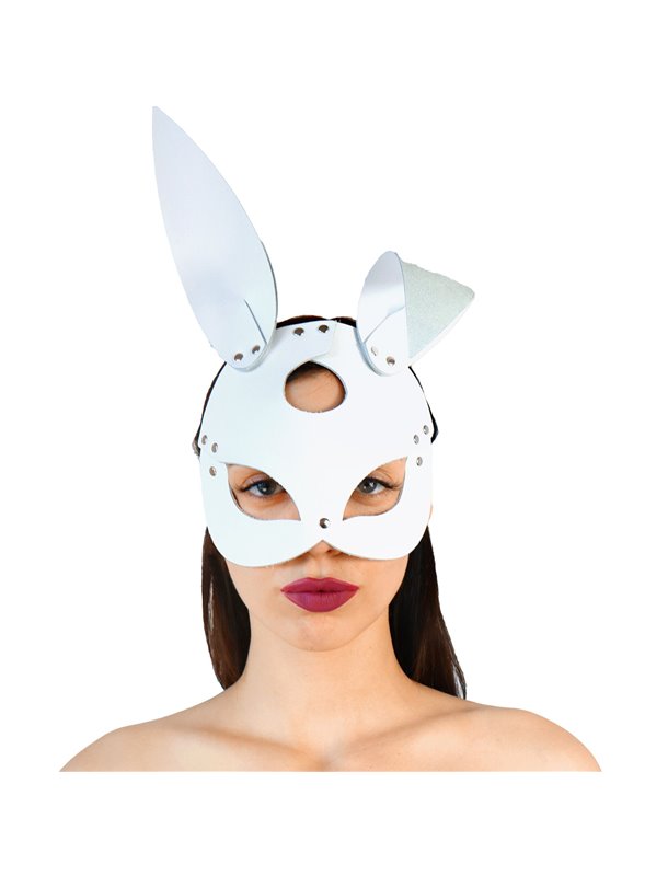 Шкіряна маска Зайчика Art of Sex - Bunny mask, колір Білий SO9646 Art of Sex (Україна) фото - Luxbikini