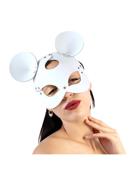 Шкіряна маска мишки Art of Sex - Mouse Mask, колір Білий