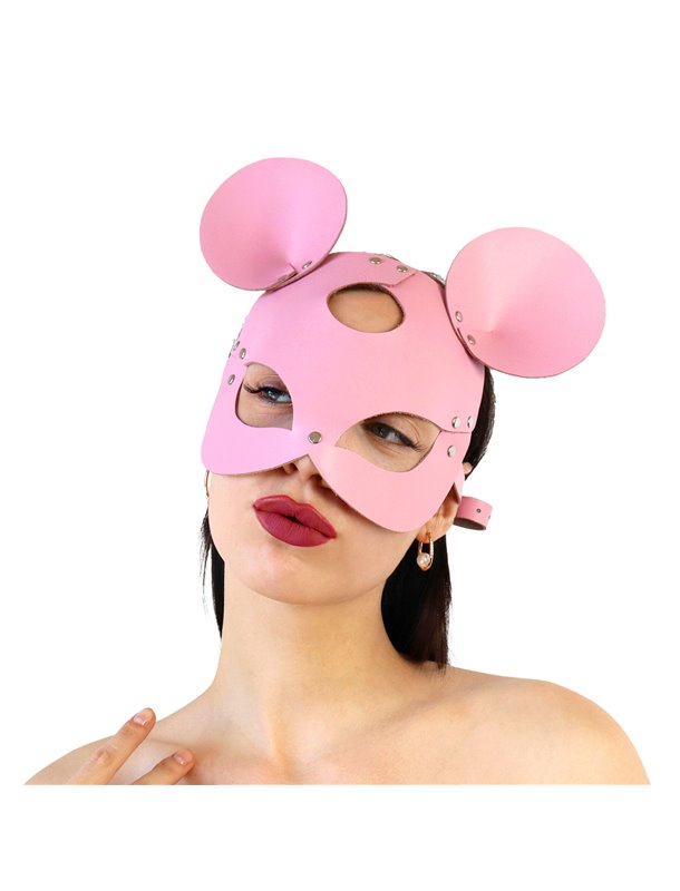 Шкіряна маска мишки Art of Sex - Mouse Mask, колір Рожевий