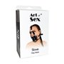 Кляп-маска з пластиковою кулею Art of Sex - Slave, Натуральна шкіра, колір Чорний