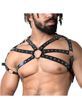Чоловіча портупея Art of Sex - Ares, натуральна шкіра, колір Чорний, розмір L-2XL
