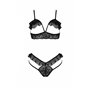 Еротичний комплект Passion DOLLY SET, L/XL, black, з відкритими чашками