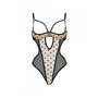 Еротичне боді Passion MARINA BODY, S/M, beige, з відкритими чашками