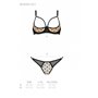 Еротичний комплект Passion MARINA SET WITH OPEN BRA, L/XL, beige, відкриті чашки