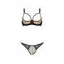 Еротичний комплект Passion MARINA SET WITH OPEN BRA, XXL/XXXL, beige, відкриті чашки