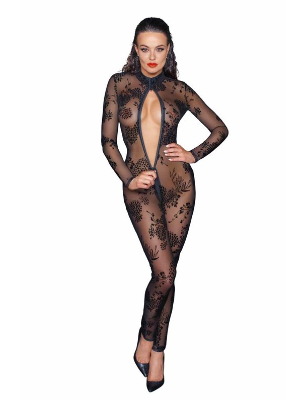 Сітчастий бодістокінг Noir Handmade F237 Long tulle overall, L SX0123 Noir Handmade (Польща) фото - Luxbikini