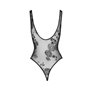 Боді Noir Handmade F242 Tulle body with patterned flock embroidery, XL