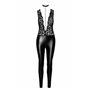 Комбінезон Noir Handmade F298 Libido, XL, під латекс, мереживний верх, чокер, знімне намисто, доступ