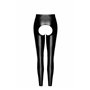 Легінси Noir Handmade F304 Taboo, XL, black, під латекс, відкриті сідниці та промежина