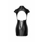 Сукня Noir Handmade F309 Fantasy, XL, black, міні, під латекс, короткий рукав, шнурівка ззаду