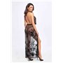 Сукня Noir Handmade F312 Divinity, XXL, black, прозора, до підлоги, відкрита спина, розріз збоку SX0313 Noir Handmade (Польща...