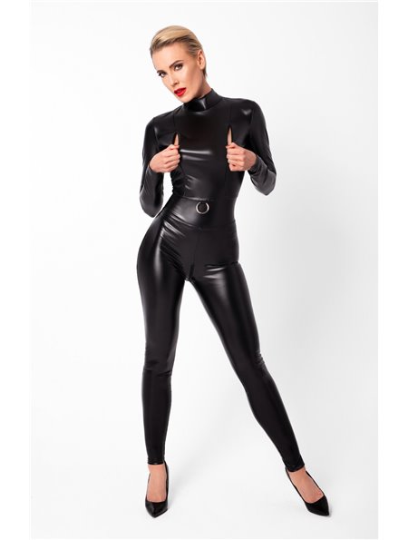Комбінезон Noir Handmade F319 Caged, XXL, під латекс, довгий рукав, з доступом, кільце на поясі