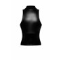 Топ Noir Handmade F324 Glam, M, black, халтер, на блискавці, вінілові вставки, комір-стійка