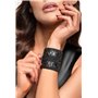 Жіночий гаманець-браслет Noir Handmade F326, black, під шкіру, рельєфний візерунок, кишеня на блискавці