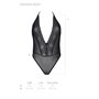 Боді Passion DROSERA BODY black, L/XL, високі вирізи, верх на зав’язках