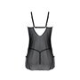 Пеньюар Passion DROSERA CHEMISE black, L/XL, мереживний ліф зі стрепами, трусики в комплекті