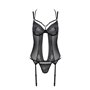 Корсет Passion DROSERA CORSET black, L/XL, з кріпленнями для панчіх, трусики в комплекті
