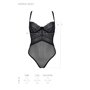 Боді Passion KERRIA BODY black, L/XL, з високими вирізами та верхом балконет