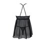 Пеньюар Passion KERRIA CHEMISE black, S/M, мереживний верх, трусики в комплекті