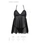 Пеньюар Passion KERRIA CHEMISE black, S/M, мереживний верх, трусики в комплекті