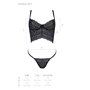 Комплект Passion KERRIA SET black, S/M, сітка+мереживо, бюстьє та стрінги