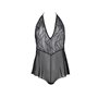Боді Passion LEAFA BODY black, XXL/XXXL на зав'язках, м'яка чашка, низ у вигляді шортиків
