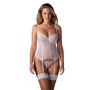 Корсет Obsessive Alissium corset & thong, XL/2XL, гнучкі кісточки, відкрита спина, стрінги в комплек SX0602 Obsessive (Польща...