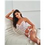 Корсет Obsessive Alissium corset & thong, XL/2XL, гнучкі кісточки, відкрита спина, стрінги в комплек SX0602 Obsessive (Польща...