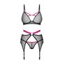 Комплект Obsessive Novenes 3-pcs set, XL/2XL, прозорий ліф на кісточках, стрінги, пояс SX0618 Obsessive (Польща) фото - Luxbi...