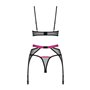 Комплект Obsessive Novenes 3-pcs set, XL/2XL, прозорий ліф на кісточках, стрінги, пояс SX0618 Obsessive (Польща) фото - Luxbi...