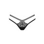 Трусики-стрінги Obsessive Blomentis thong, XS/S, чорні, мереживні, боковинки — подвійні смужки SX1036 Obsessive (Польща) фото...