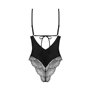 Тедді Obsessive Lobellis teddy, XS/S, чорне, ліф з м’якою чашкою, відкрита спина, низ-стрінги