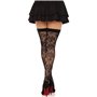 Панчохи Leg Avenue Wild rose net thigh highs, One Size, чорні, широка резинка, малюнок-троянди SX1042 Leg Avenue (США) фото -...