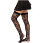 Панчохи Leg Avenue Wild rose net thigh highs, One Size, чорні, широка резинка, малюнок-троянди SX1042 Leg Avenue (США) фото -...