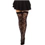 Панчохи Leg Avenue Wild rose net thigh highs, One Size, чорні, широка резинка, малюнок-троянди SX1042 Leg Avenue (США) фото -...