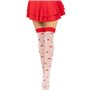Панчохи Leg Avenue Polka Dot Mushroom Thigh Highs, One Size, біло-червоні, на резинці, малюнок — гриби SX1044 Leg Avenue (США...