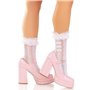 Шкарпетки ажурні Leg Avenue Mini Bow Lace Anklet, білі, з рюшами, декор — бантики SX1047 Leg Avenue (США) фото - Luxbikini
