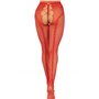 Стрип-колготки Leg Avenue Crotchless Net Tights with Heart Backseam, One Size, червоні, з доступом SX1052 Leg Avenue (США) фо...