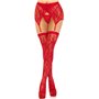 Комплект Leg Avenue Lace thigh highs & garterbelt, One Size, червоний, панчохи та пояс з пажами SX1060 Leg Avenue (США) фото ...