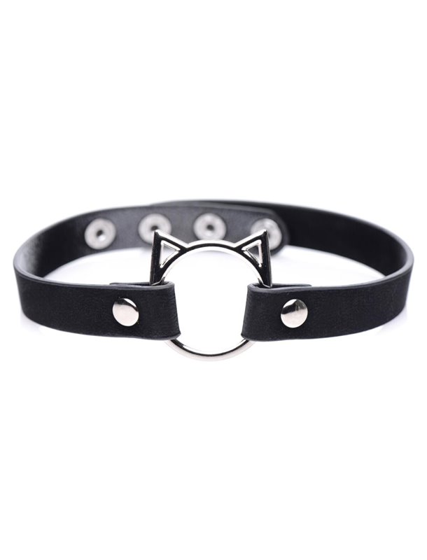 Чокер Master Series Kinky Kitty Ring Slim Choker - Black