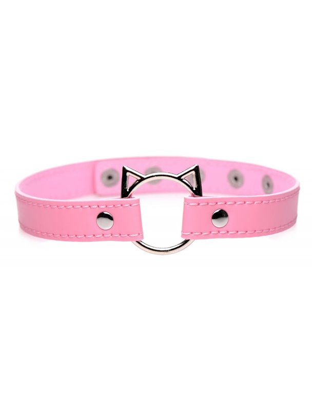 Чокер Master Series Kinky Kitty Ring Slim Choker - Pink
