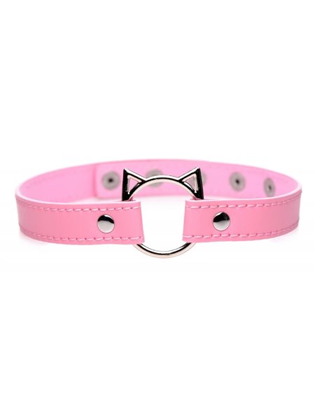 Чокер Master Series Kinky Kitty Ring Slim Choker - Pink